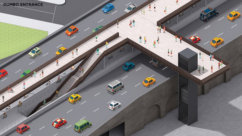 hyuntek yoon 重新思考布鲁克林大桥的高架人行道和自行车道