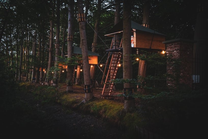 树屋酒店综合体在比利时布鲁日的森林小路上提供豪华露营体验