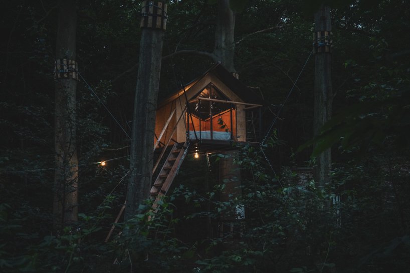 树屋酒店综合体在比利时布鲁日的森林小路上提供豪华露营体验